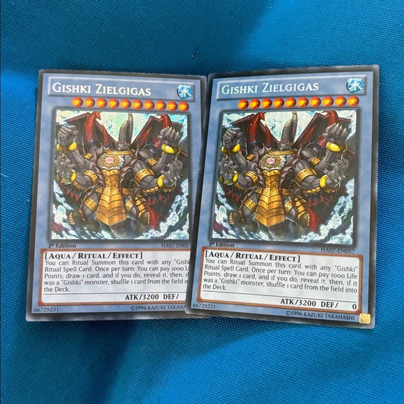 Yugioh Card Gishki Zielgigas Water Type Monster Duel Terminal Shiny 1996 NWOTS - Picture 4 of 4